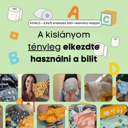 KinderSpeech beszédfejlesztő játék, színes kockák és boldog gyermekek játékos tanuláshoz