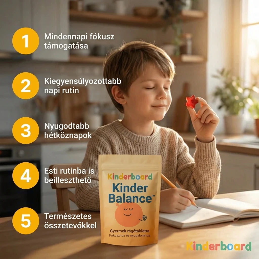 KinderBalance™ – Természetes gyermek rágótabletta fókuszhoz és nyugalomhoz